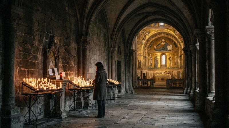 Black Madonna shrine inside Montserrat basilica on a self-guided Montserrat day trip from Barcelona, Catalonia